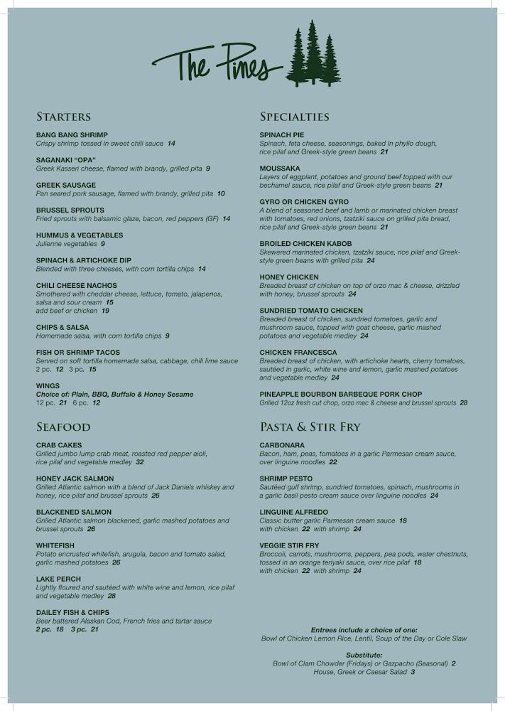 The Pines Menu image 2