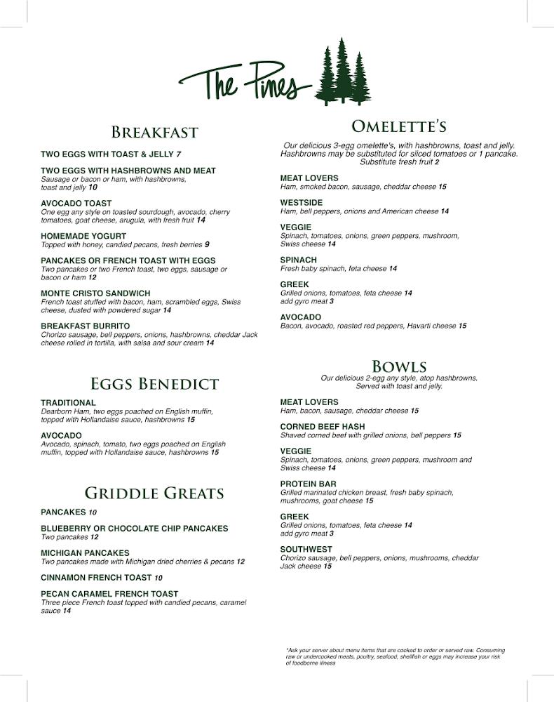 The Pines Menu image 3